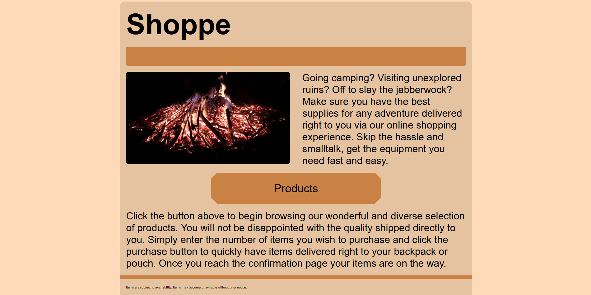 shopping website homepage